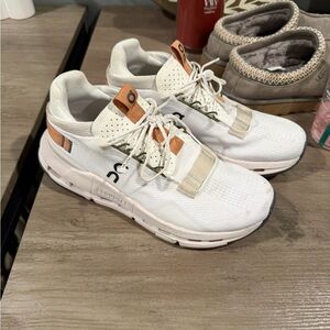 ON White and Tan Athletic Sneakers